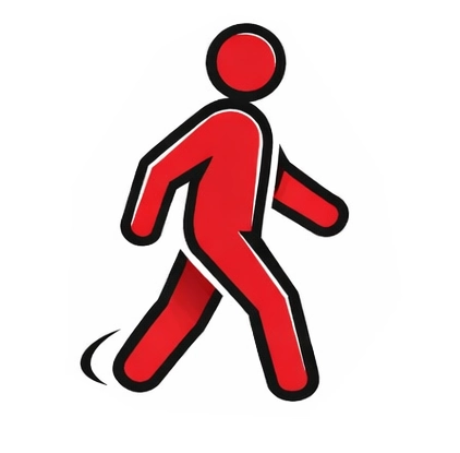 Icon of man walking with proper posture